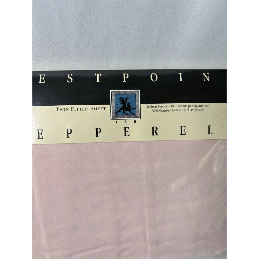 Vtg West Point Pepperell Twin Fitted & Flat Solid Sheets Pale Pink No Iron NOS